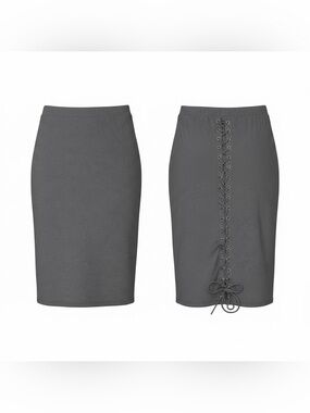 Women's Plus Stretch Pencil Skirt w/ Tie Detail